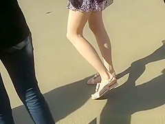 Legal Age Teenager in short costume hot booty upskirted