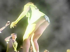 Upskirt of a dancing beauty