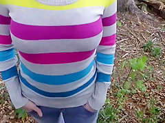 sexy german dilettante golden-haired outdoor oral-sex admirable facial