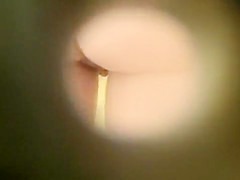 Dilettante acquires her wet crack taped trough the aperture in the wall