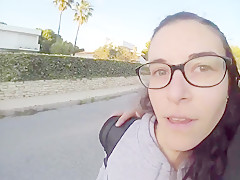 Bunny angel walk   make oral stimulation on the wild