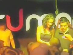 Fortunate dude sucks the bazookas of a hottie at the bar