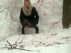 Russian maid acquires caught peeing in the snow