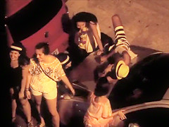 Adorable Spanish gals shield their ally as this babe is peeing