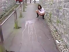 Exotic dilettante Pissing, Public porn episode