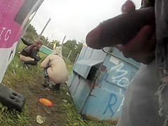 Jerking Off the schlong right where the party angels take a pee