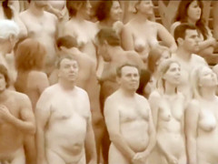 Thousands of people pose absolutely undressed for an art creation