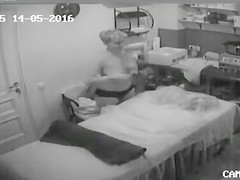 Older woman discloses her big saggy scones at the massage parlour