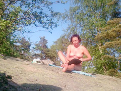Russian nudist woman receives spied on at the beach