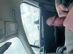 Masturbating to marvelous angels in his parked car