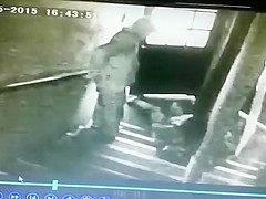 Risky woman has to pee so bad