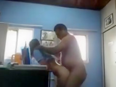 Suave secretary has from behind sex with the chunky boss