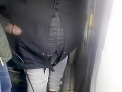 Touching her curvy butt with an erected penis