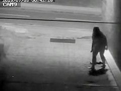 Curvy lady visits the darksome alley to take a pee