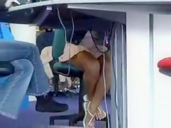 Pleated petticoat angel flashes at the library