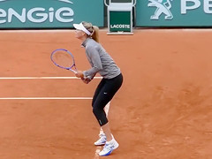 Leggy tennis hottie practices in constricted spandex panties