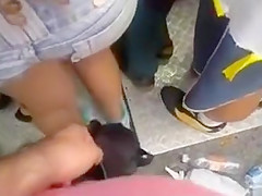 Rubbing my schlong against her soaked butt