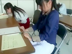 Japanese coed urinates her panties in class