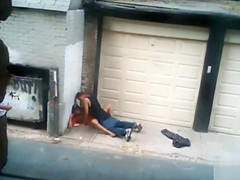 Naughty hooker pleasures her client in an alley