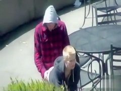 Quick public screw of a college pair