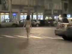 Nude evening stroll throughout the town streets