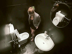 Public service announcement with a woman using a crap-house