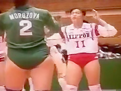 Female volleyball players and their soaked ass cheeks