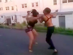 Real female fight with a pair of insane women