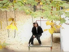 Sex on the swingset with a Korean coed gal