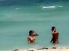 Hawt Mother I'd Like To Fuck with Large Pantoons Acquires Her Exposed Arse Massaged at Beach
