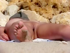 Nude Dilettante Wife Cum-Hole Filmed at the Beach