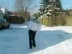 Hawt Legal Age Teenager Oral-Job Outdoor in Winter