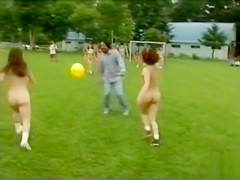 In Nature's Garb Oriental angels play soccer with the chaps