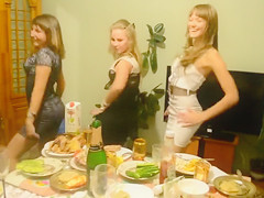 3 adorable lasses receive truly insane at a party