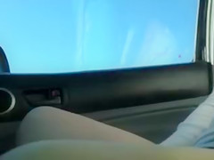 Exhibitionist Angel Flashes Twat and Marangos on Highway to Drivers