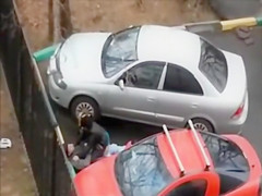 Parking lot hookup with a lascivious pair