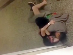 Drunk pair copulating on the hallway floor