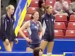 Volleyball girls in their skintight shorts