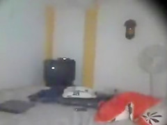 Woman Flashing Stripped to TV Cable Lad