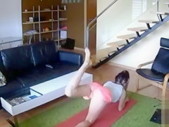 Worthy booty on a gal working out