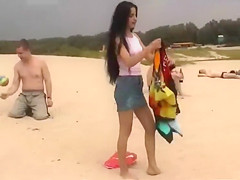 Hawt Dilettante Russian Cuties Doing Nudism on Public Beach