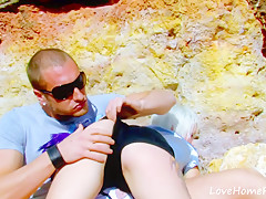 White-Haired Honey Is Insatiable At The Beach