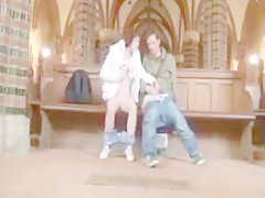 Pair sex play in a church