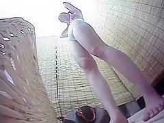 Hidden camera in a beach shower films honeys showering and p