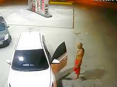 Hawt lad engulfing a penis at the gas station