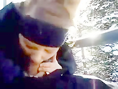 One More oral-stimulation on the ski slopes