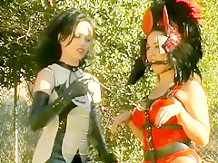 Curvy fetish chicks disclose their wild sides in an outdoor scene