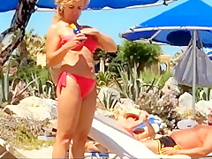 Spy Beach Older big beautiful woman with saggy biggest Bra Buddies Teats Areola