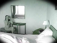 Impressive brunette hair can't live without to lounge around her bedroom nake