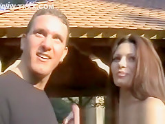 Very hawt non-professional girlfriend outdoor act with spunk flow